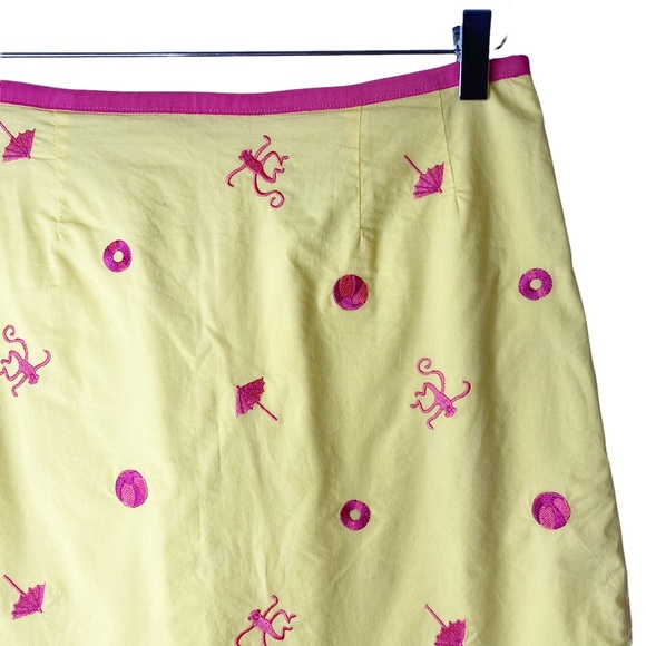 Lilly Pulitzer Monkey Embroidered White Label Skirt Size 4 - Picture 2 of 6